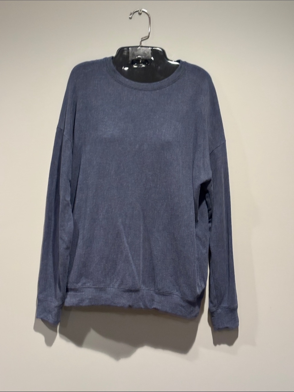 Athleta Women's Crewneck Tencel Sweater in Washed Navy Blue